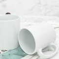 Werbe weiß 11 Unzen Milchbecher Sublimation Keramik Kaffeetassen mit Logo